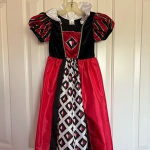 Queen of hearts costume/dress, size medium ages 3-5